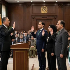 ajk cabinet oath muzaffarabad — مظفرآباد میں آزاد کشمیر کی نئی کابینہ کی حلف برداری