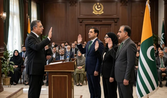 ajk cabinet oath muzaffarabad — مظفرآباد میں آزاد کشمیر کی نئی کابینہ کی حلف برداری